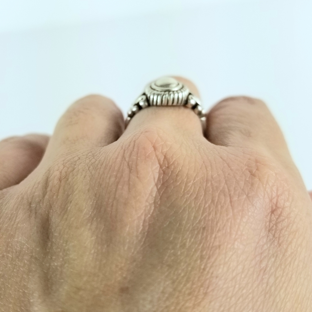 Sz 6.5 Brighton Sterling Silver Cabochon Cable Ring Retired - Picture 11 of 12